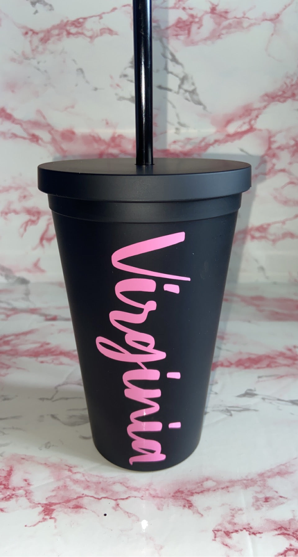 Black Matte Tumbler with Personalized name